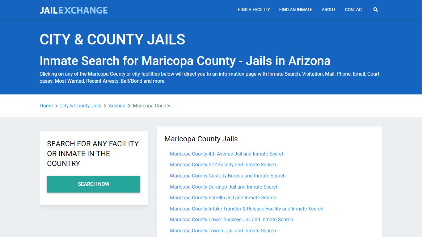 Inmate Search for Maricopa County | Jails in Arizona - Jail Exchange